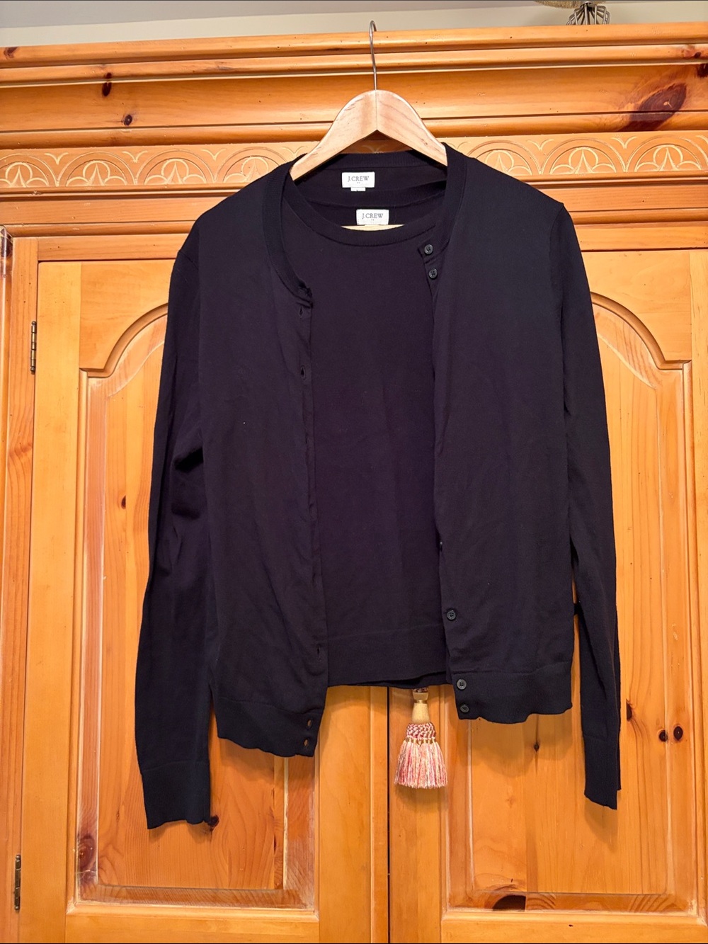 J. Crew 2pc black button down sweater set